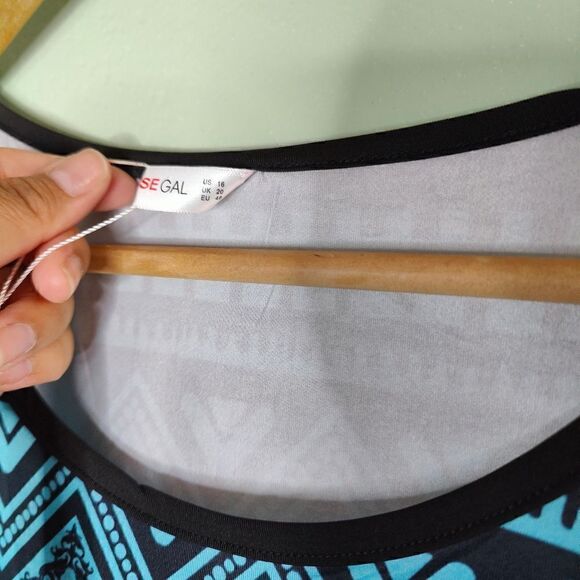 Rose Gal Mandala Aztec Ombre Print Tunic Mini Dress - Picture 7 of 8